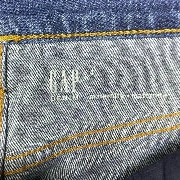 GAP Maternity Full Panel Denim Skirt Dark Wash Size  4 - Picture 3 of 9